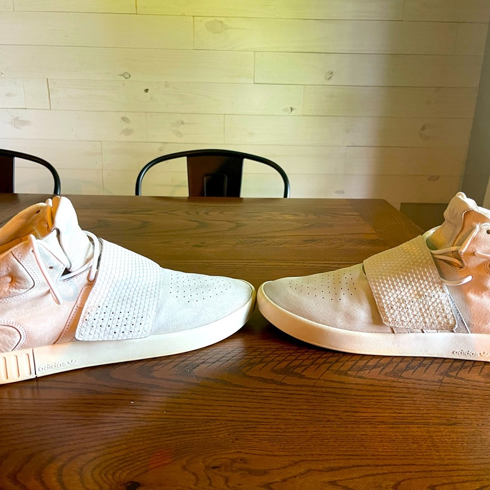 ADIDAS TUBULAR INVADER STRAP Flat White BB5038 YEEZY Mens Sneakers Sz 12